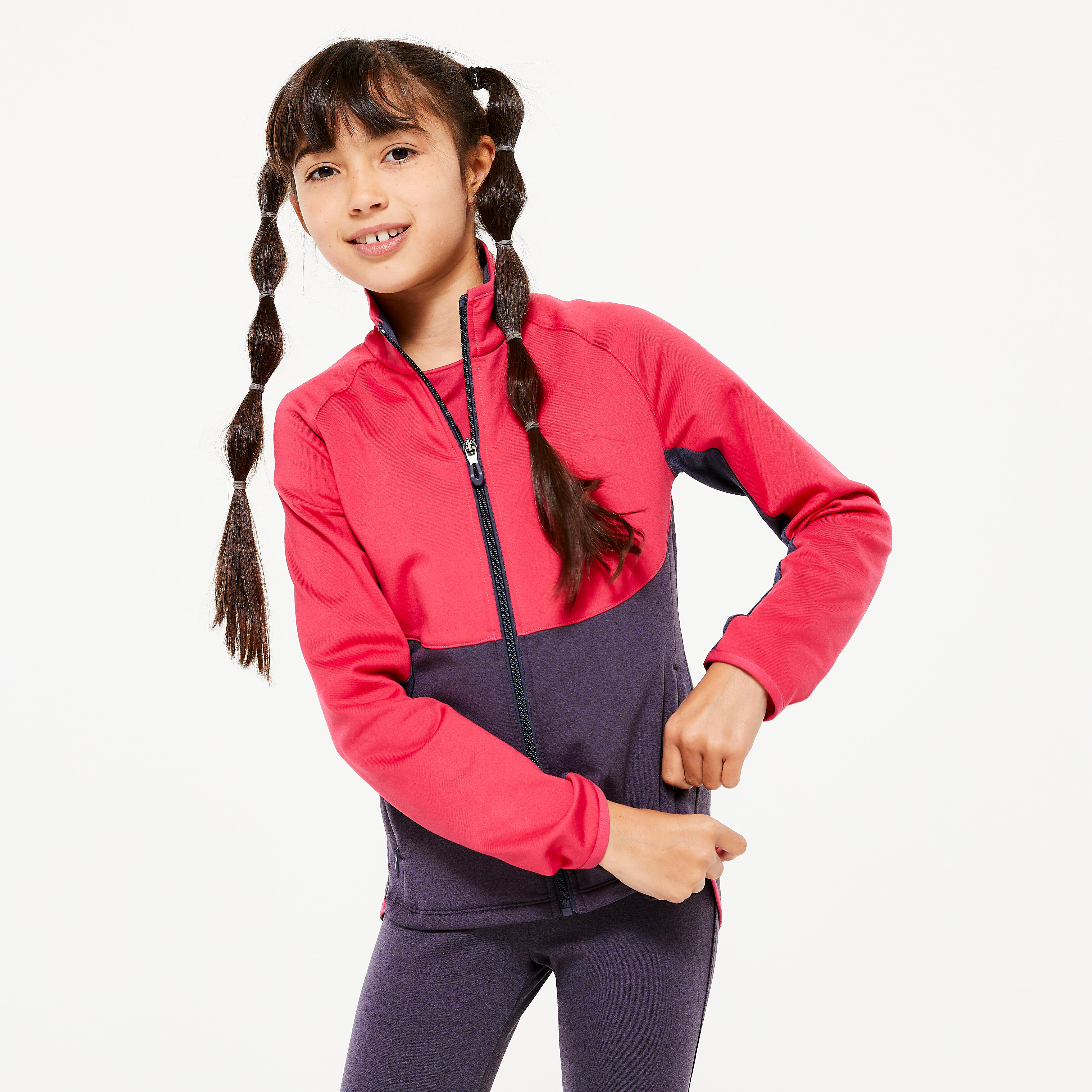 Girls' Tracksuit - Raspberry Pink/Grey
