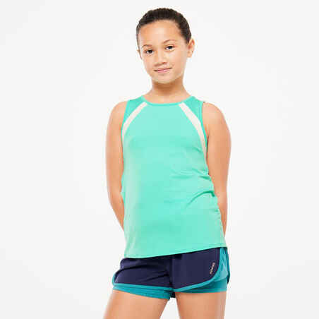 Girls' Breathable Tank Top S500 - Green
