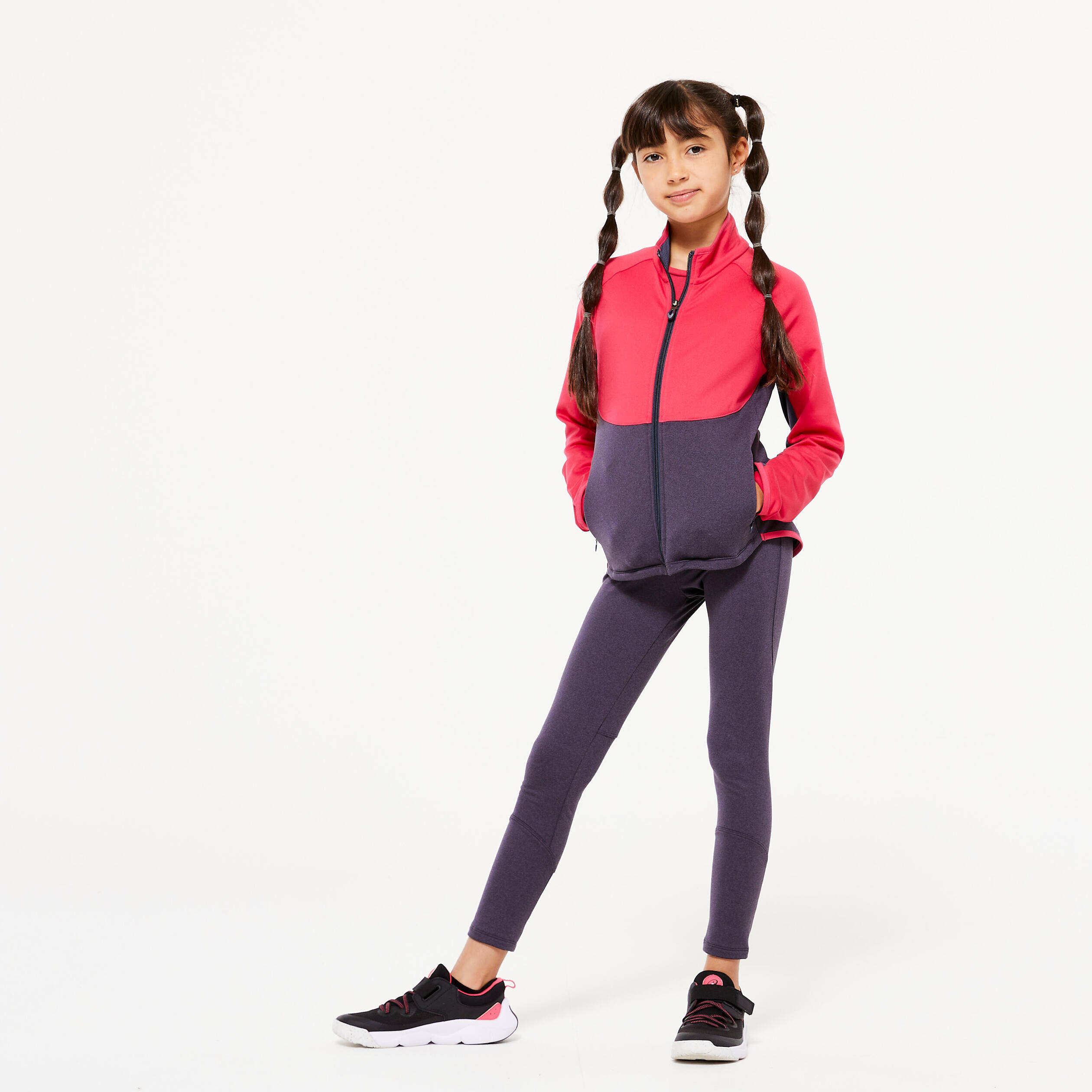Girls' Tracksuit - Raspberry Pink/Grey