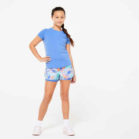 Girls' 2-in-1 Shorts - Blue / Multicoloured