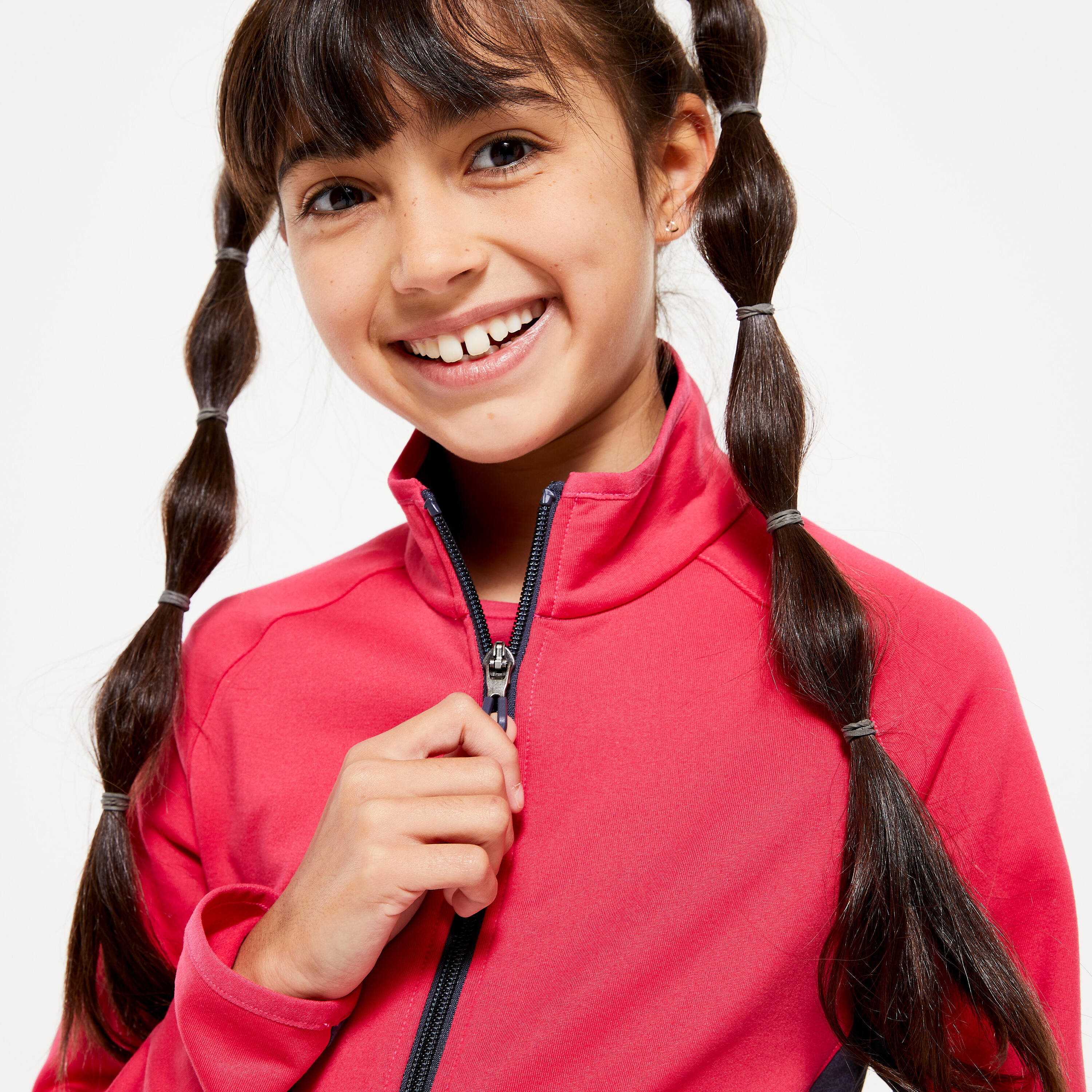Girls' Tracksuit - Raspberry Pink/Grey -  3