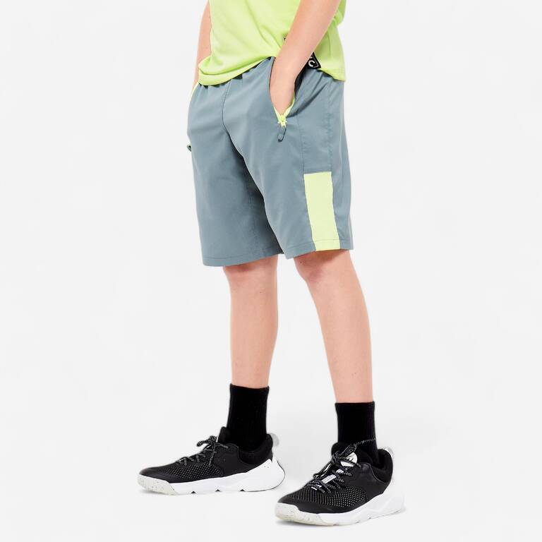 Kids' Breathable Multisport Shorts - Cedar Green/Yellow