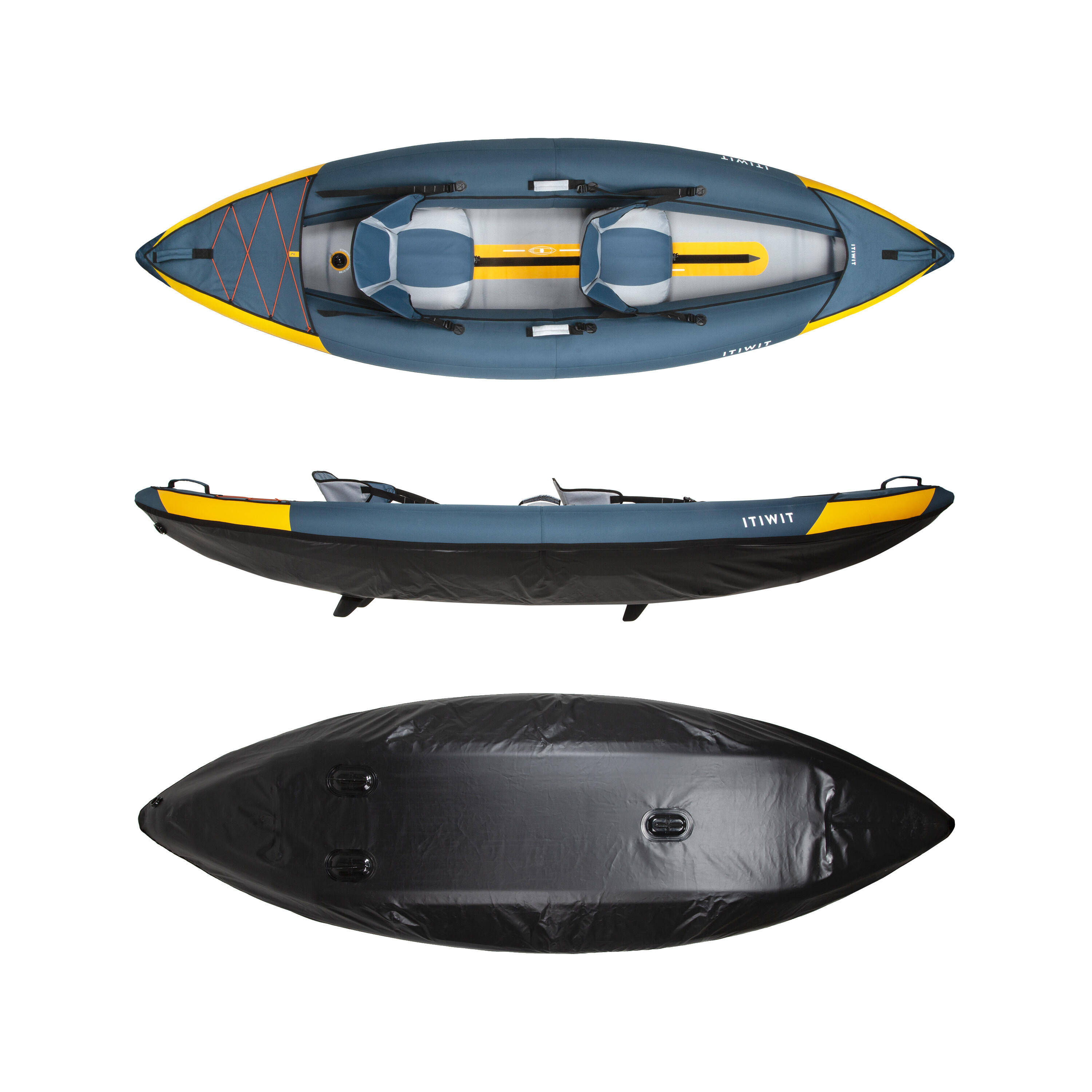 Inflatable 1 Or 2 Person Touring Canoe Kayak -  4