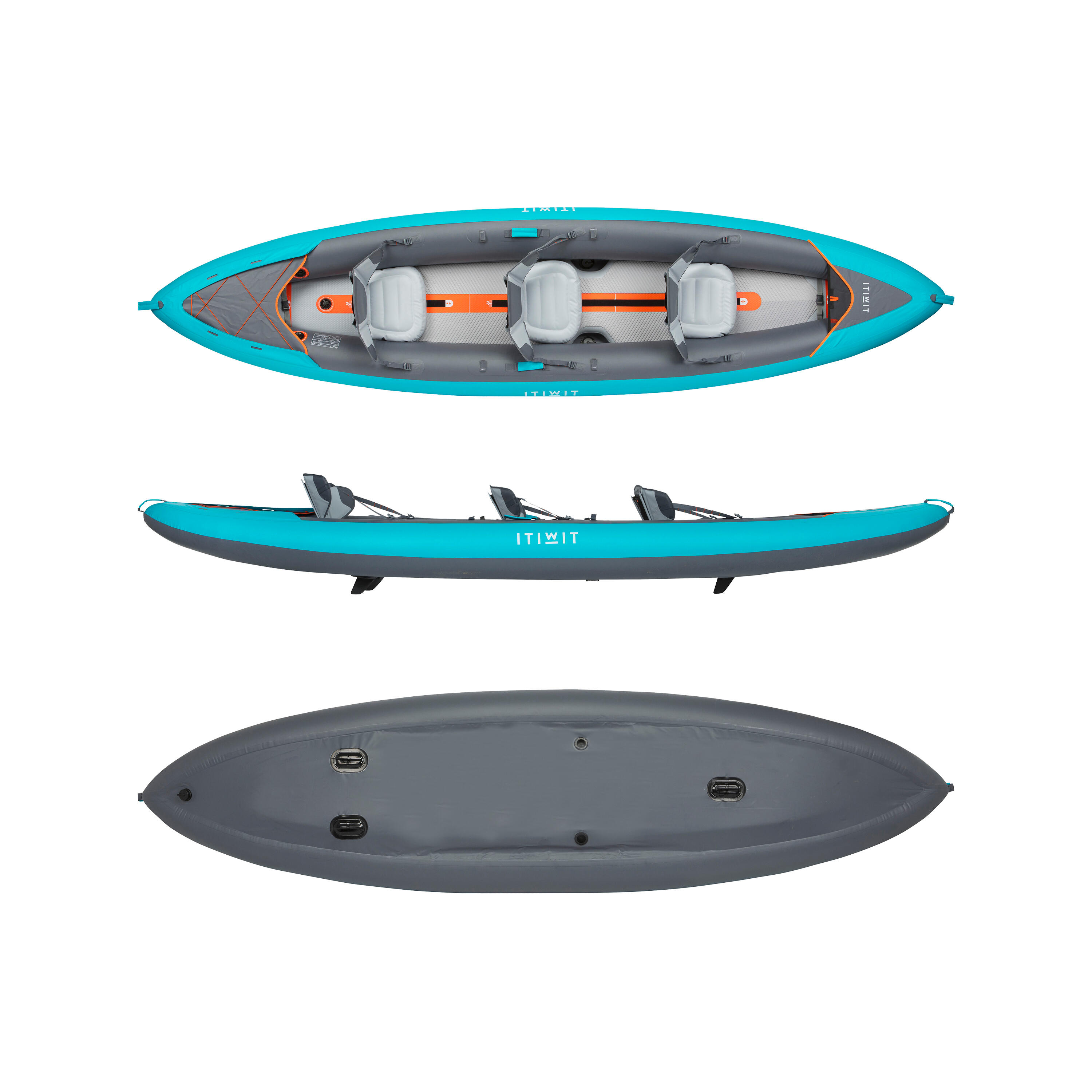 Inflatable 2/3 person touring Kayak High-pressure Bottom - X100+ 3/22