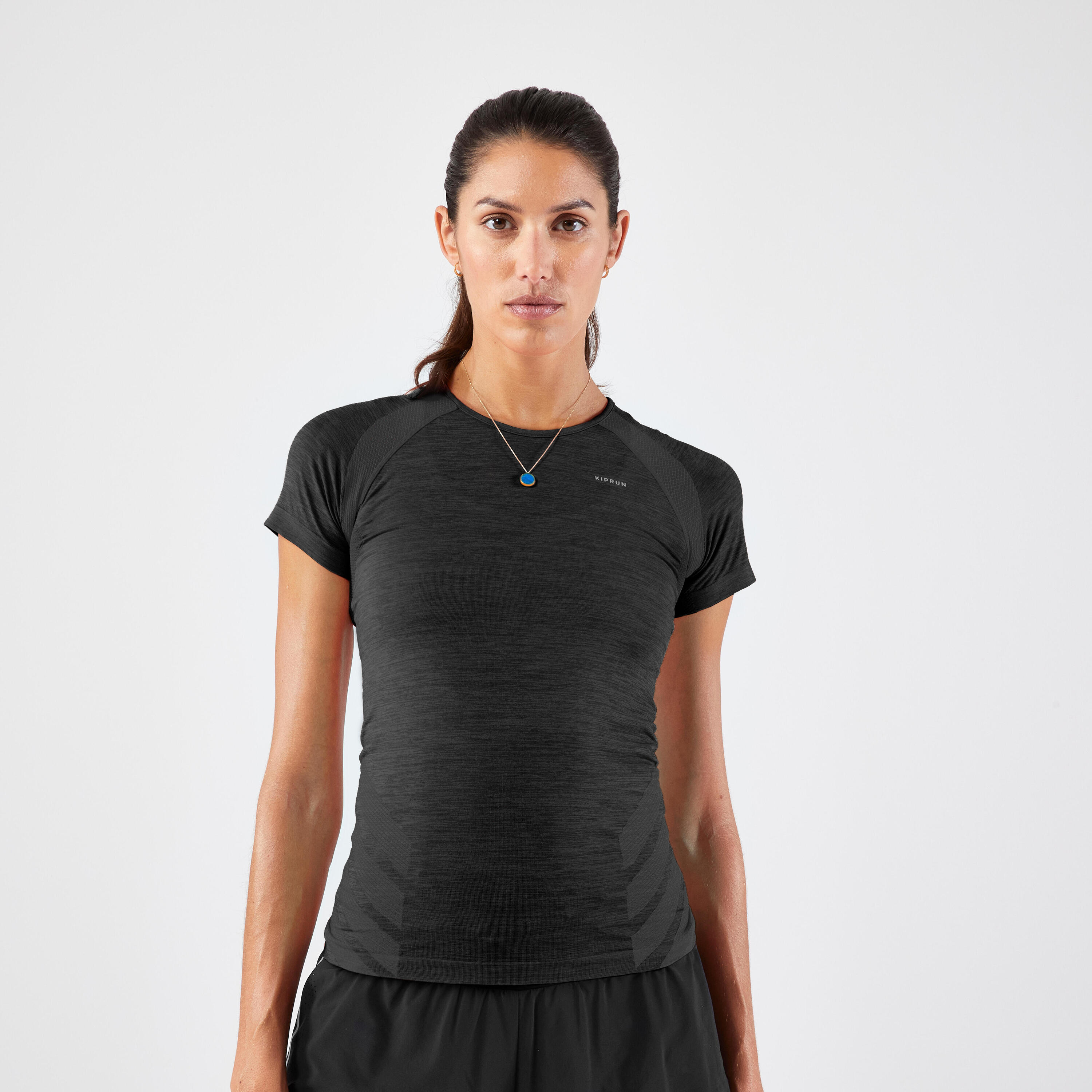 KIPRUN Women's Seamless Running&Trail Running T-Shirt-KIPRUN Run 500 Comfort slim-black