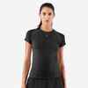 Women's Seamless Running&Trail Running T-Shirt-KIPRUN Run 500 Comfort slim-black