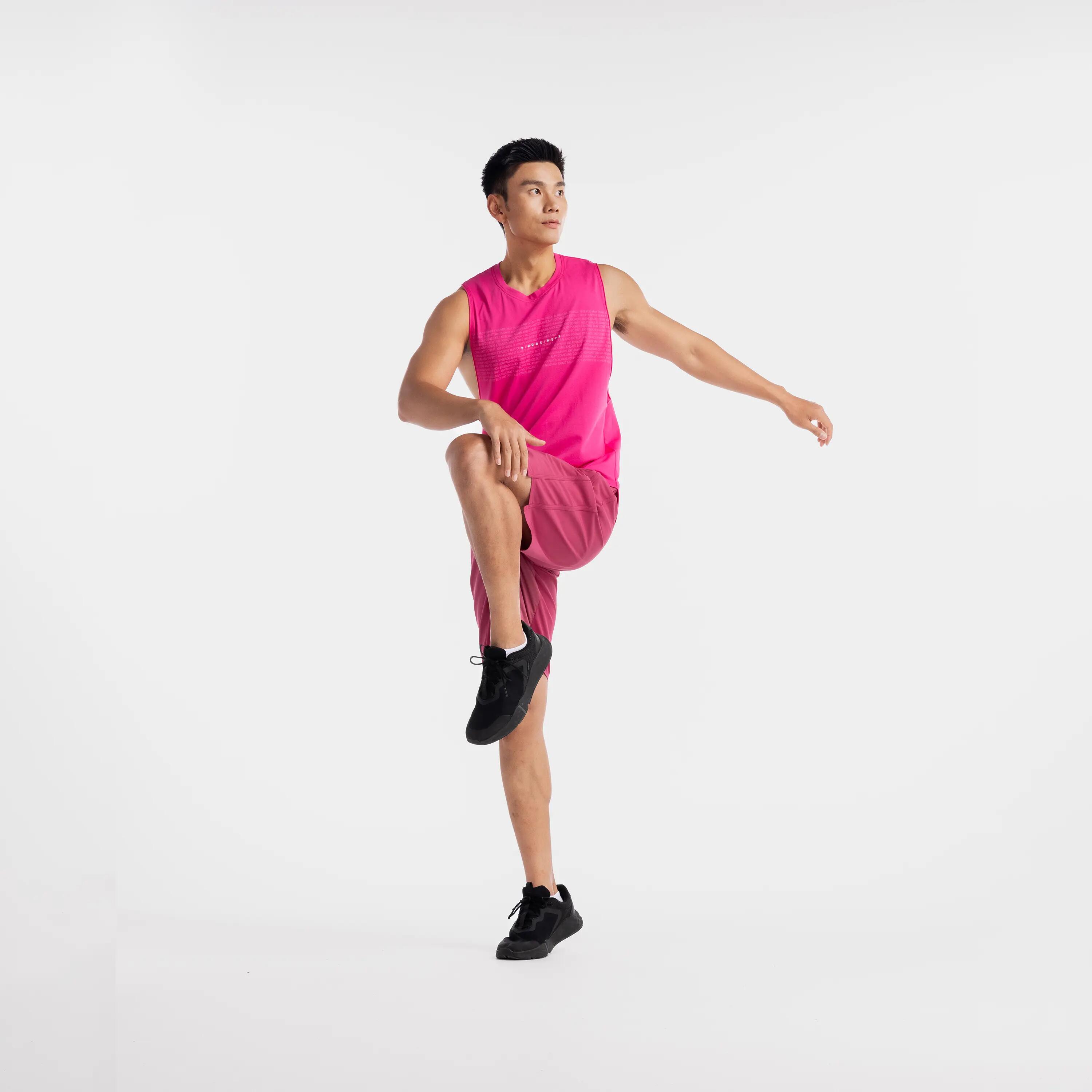 Men's Fitness Cardio Training Shorts 500 - Pink 6/9