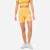 High-Waisted Seamless Fitness Cycling Shorts - Yellow