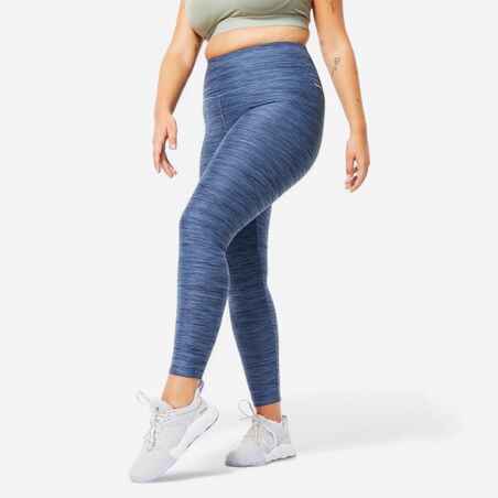 Women's High-Waisted Fitness Cardio Leggings - Mottled Blue