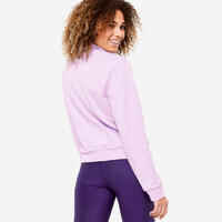 Women's Quarter-Zip Long-Sleeved Fitness Cardio Sweatshirt - Lilac