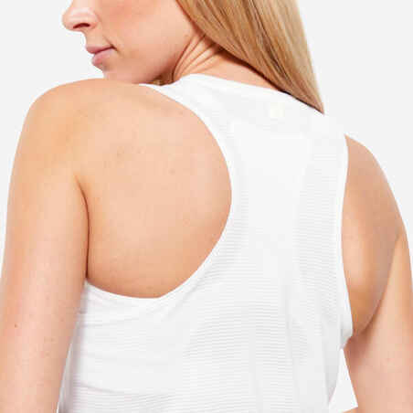 Moteriški kūno rengybos berankoviai marškinėliai, balti