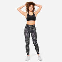 Women's High-Waisted Shaping Fitness Cardio Leggings - Black