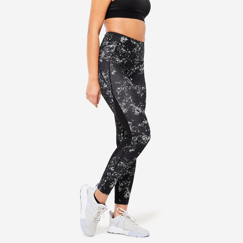 Corrigerende dameslegging voor cardiofitness hoge taille zwart