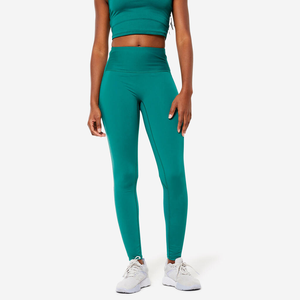 Sportleggings Damen mit hohem Taillenbund figurformend - bunt