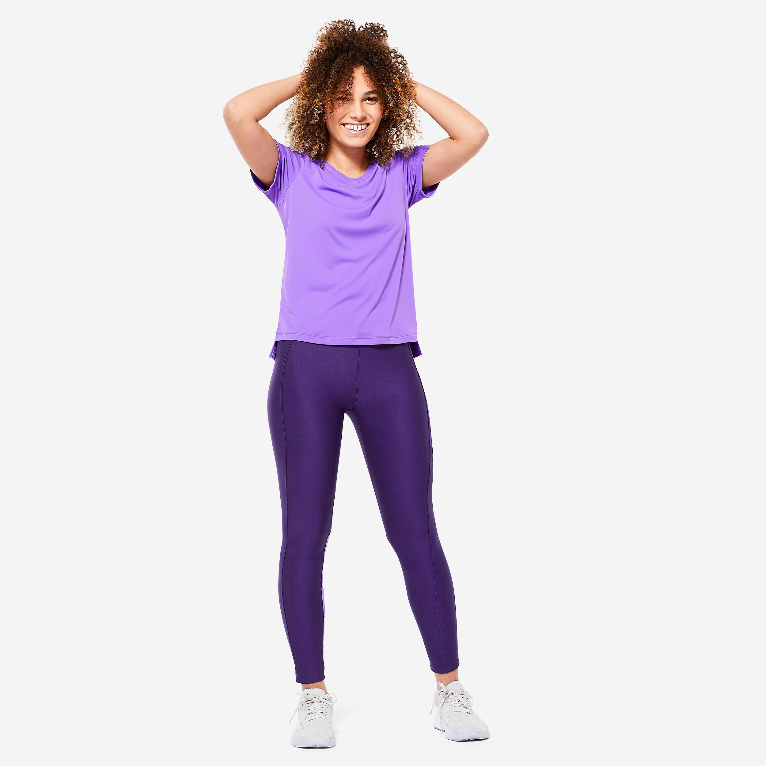 Women's Short-Sleeved Cardio Fitness T-Shirt - Purple 2/6