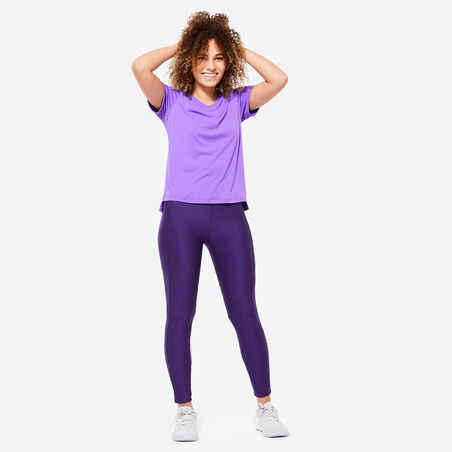 Women's Short-Sleeved Fitness T-Shirt - Purple