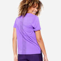 Women's Short-Sleeved Fitness T-Shirt - Purple