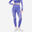 Leggings mit hoher Taille und Smartphonetasche Fitness seamless Damen - indigo