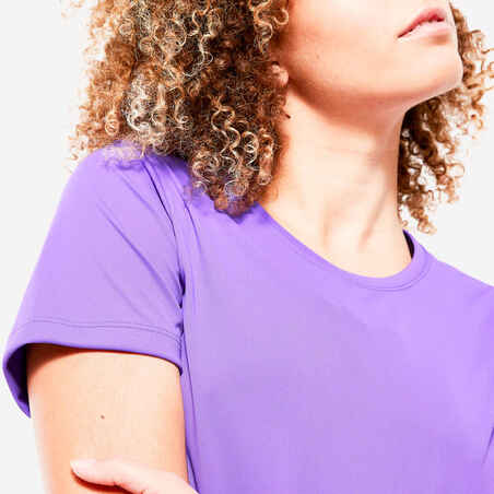 Women's Short-Sleeved Fitness T-Shirt - Purple