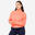 Sudadera Fitness Cardio Mujer Coral Manga Larga Cuello Cremallera