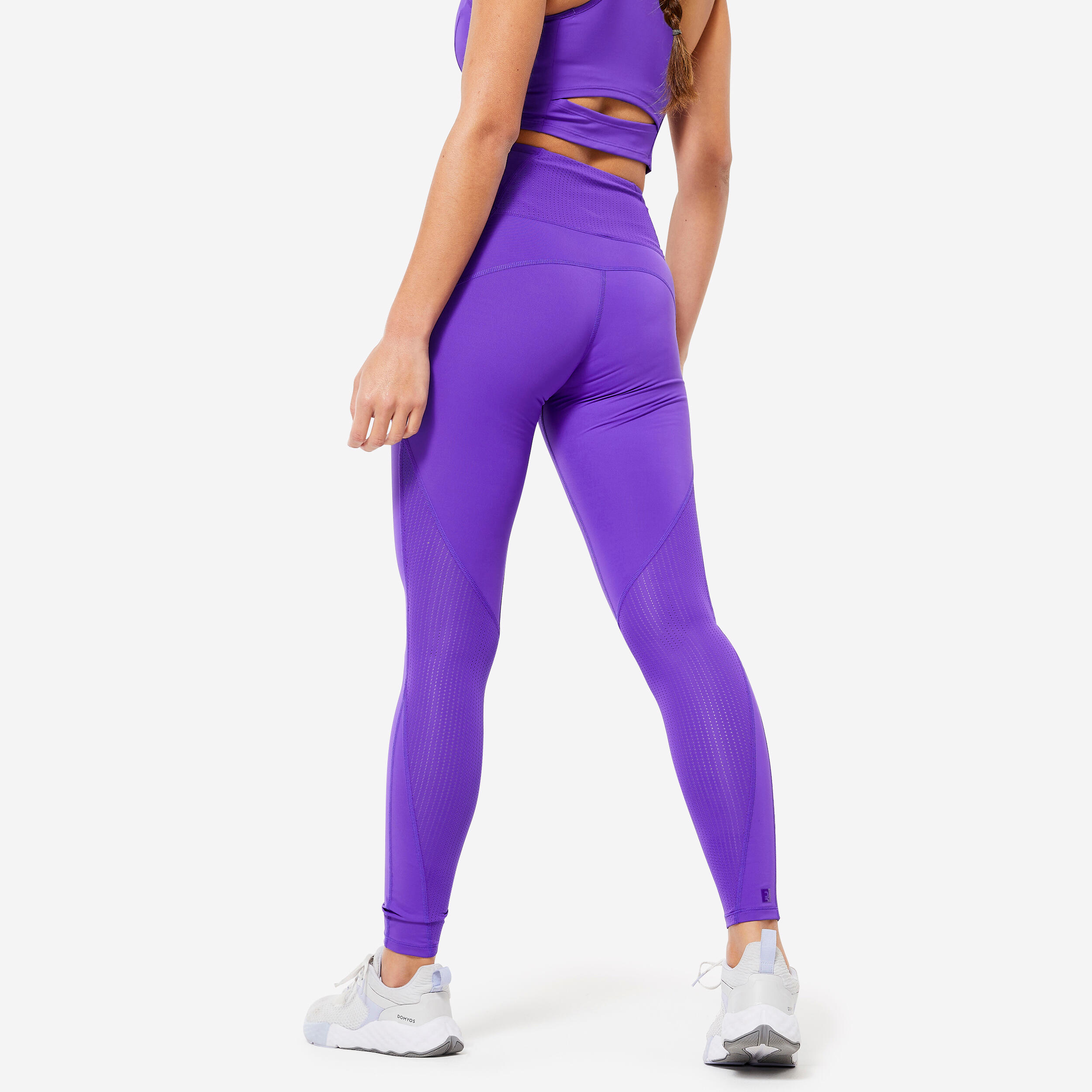 Women's High-Waisted Cardio Fitness Leggings - Purple 5/6