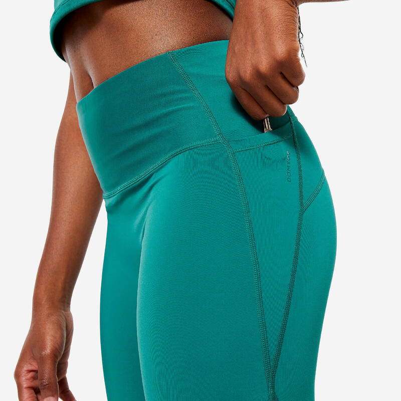 Modellerende legging met hoge taille voor fitness blauw
