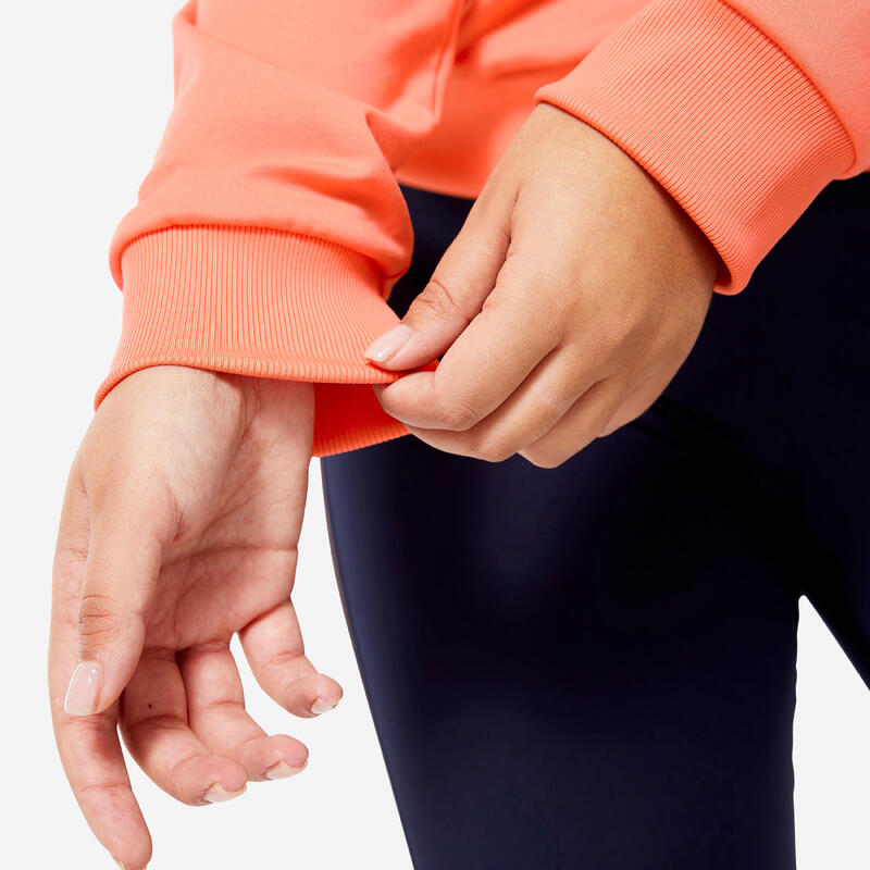 Kadın Mercan Rengi Uzun Kollu Sweatshirt 120 - Fitness Kardiyo