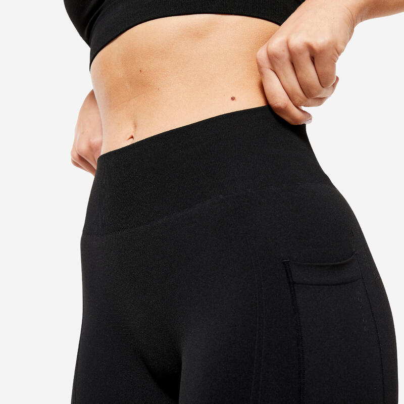 Naadloze booty lift legging voor dames zwart