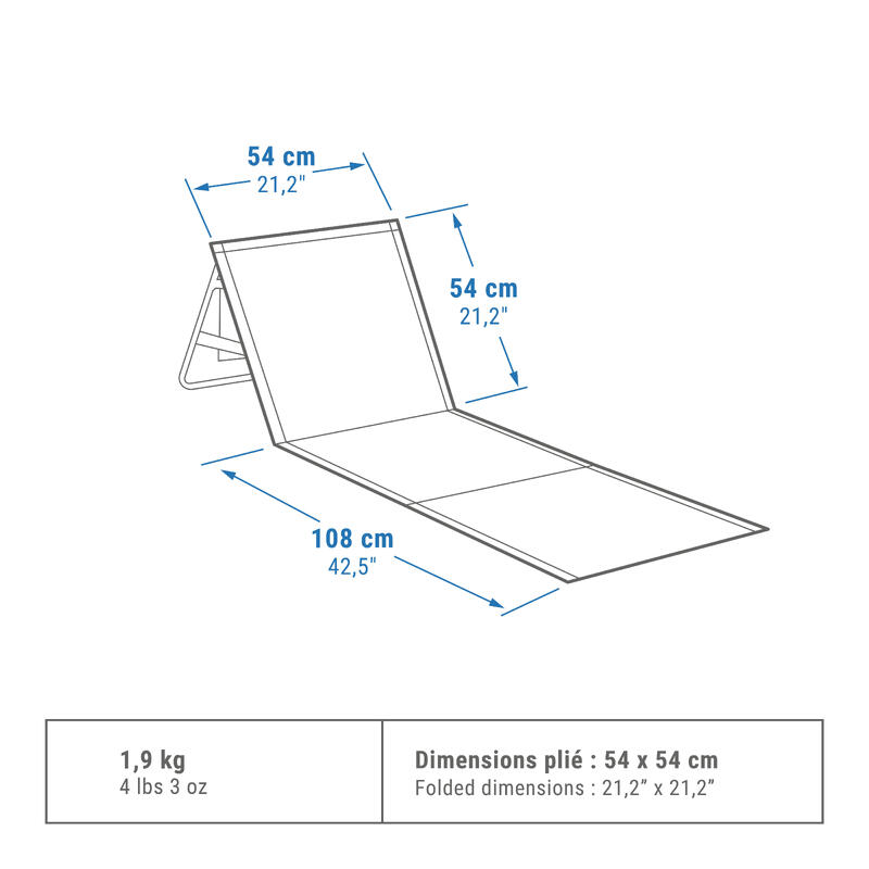 Bodendecke faltbar verstellbares Rückenteil Camping - Ultimcomfort 160 × 53 cm