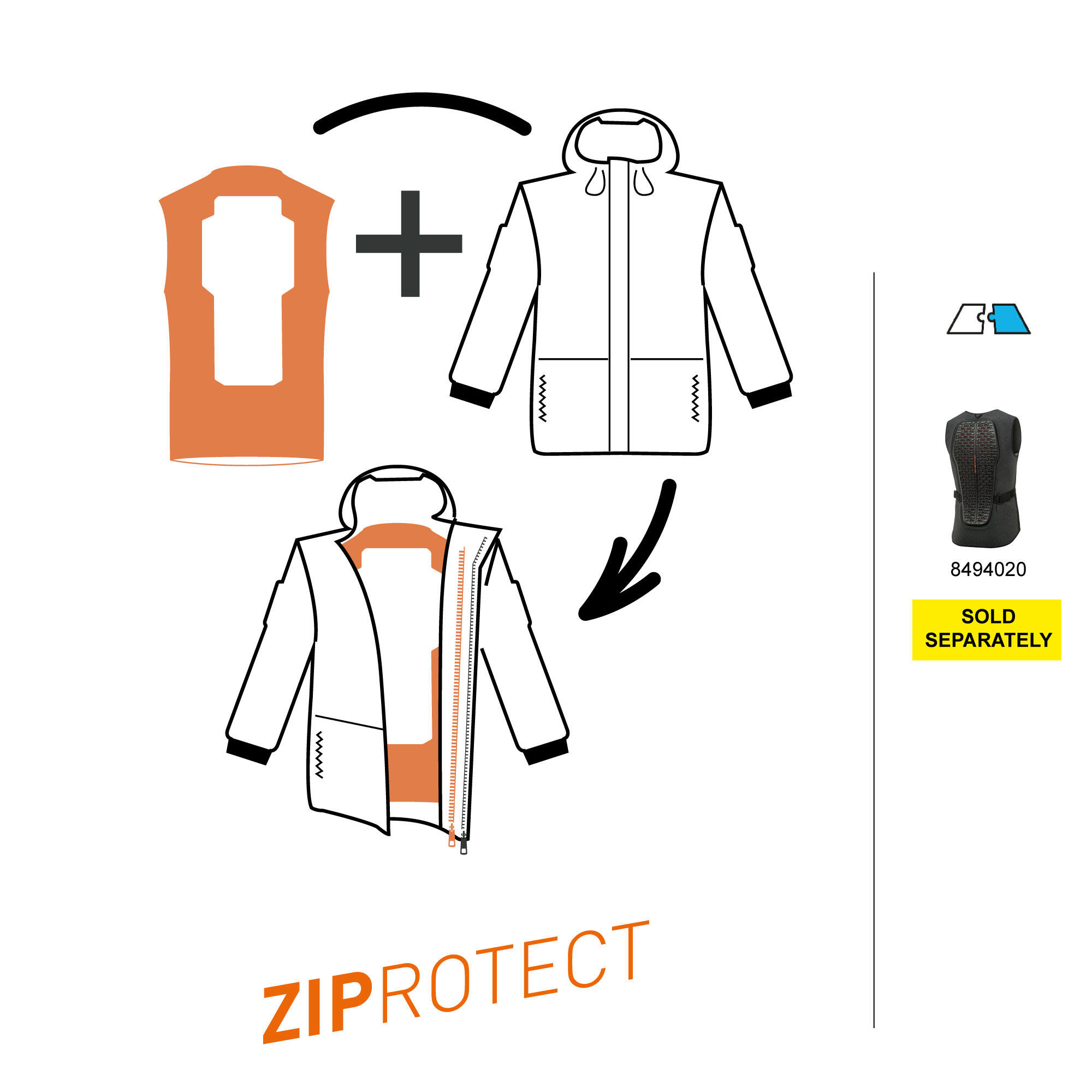 Men's snowboard jacket compatible with ZIPROTEC - SNB 500 - Purple 5/17