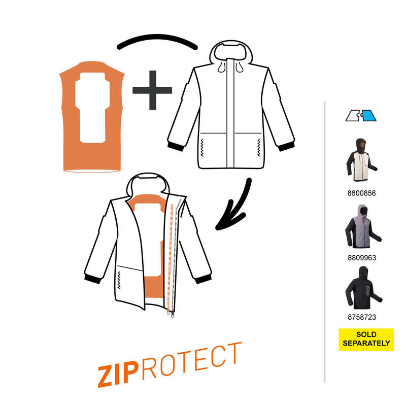 Vestă protecție dorsală MTB, schi și snowboard DBCK 500 Gri Bărbați