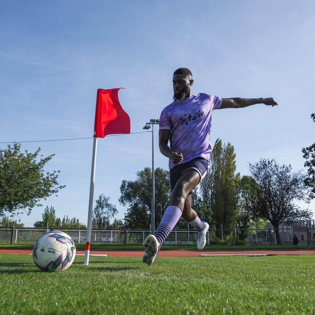 Short-Sleeved Football Shirt Viralto II - Parma Navy and Neon Purple