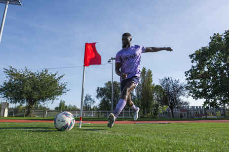 Short-Sleeved Football Shirt Viralto II - Parma Navy and Neon Purple