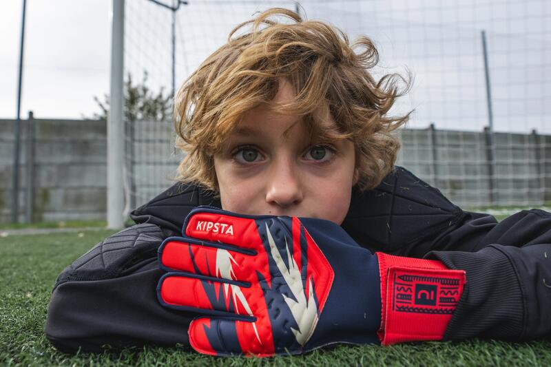 Rękawice bramkarskie do piłki nożnej dla dzieci Kipsta F100 SUPERESIST