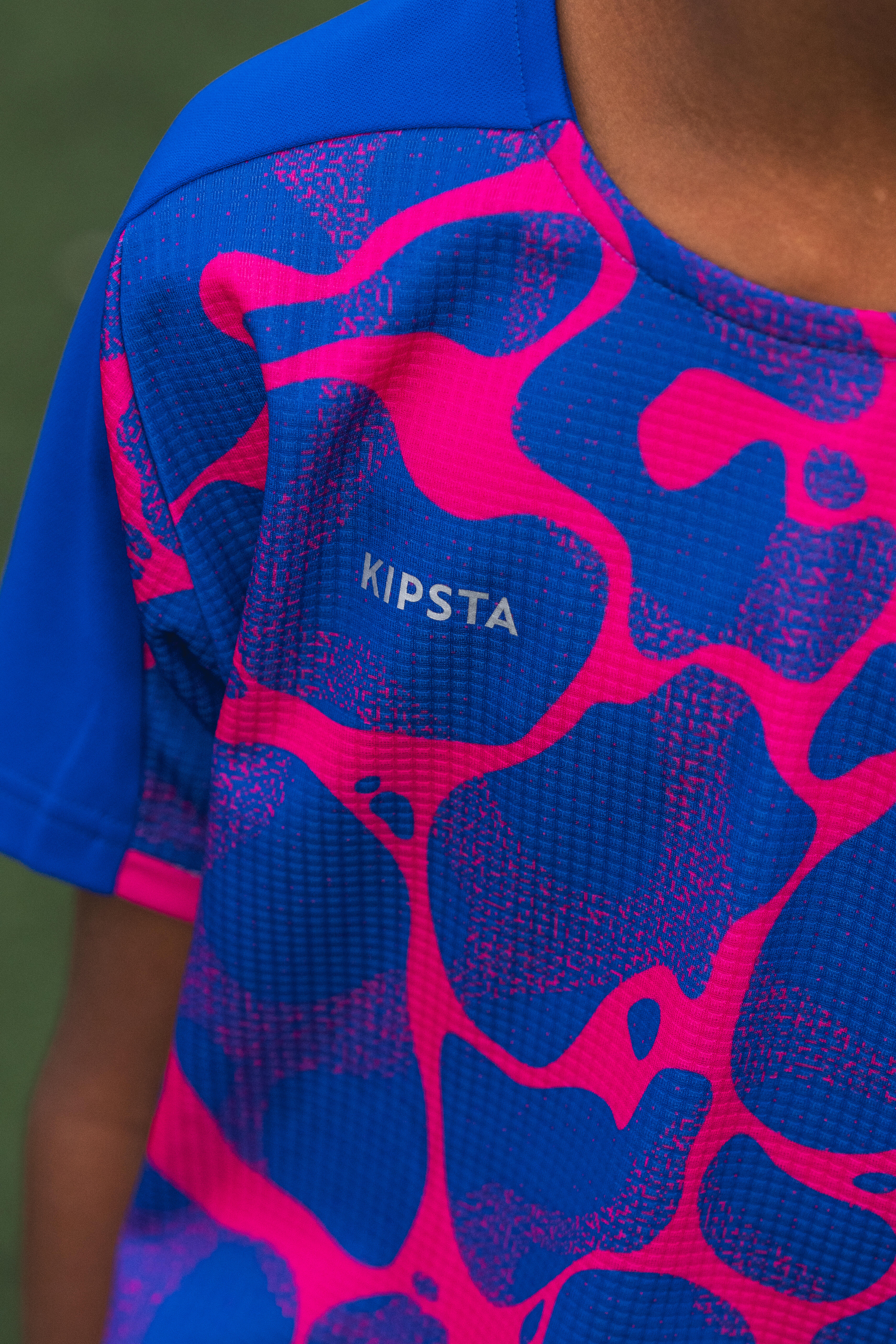 Kids' Football Short-Sleeved Shirt Viralto - Aqua Blue/Pink