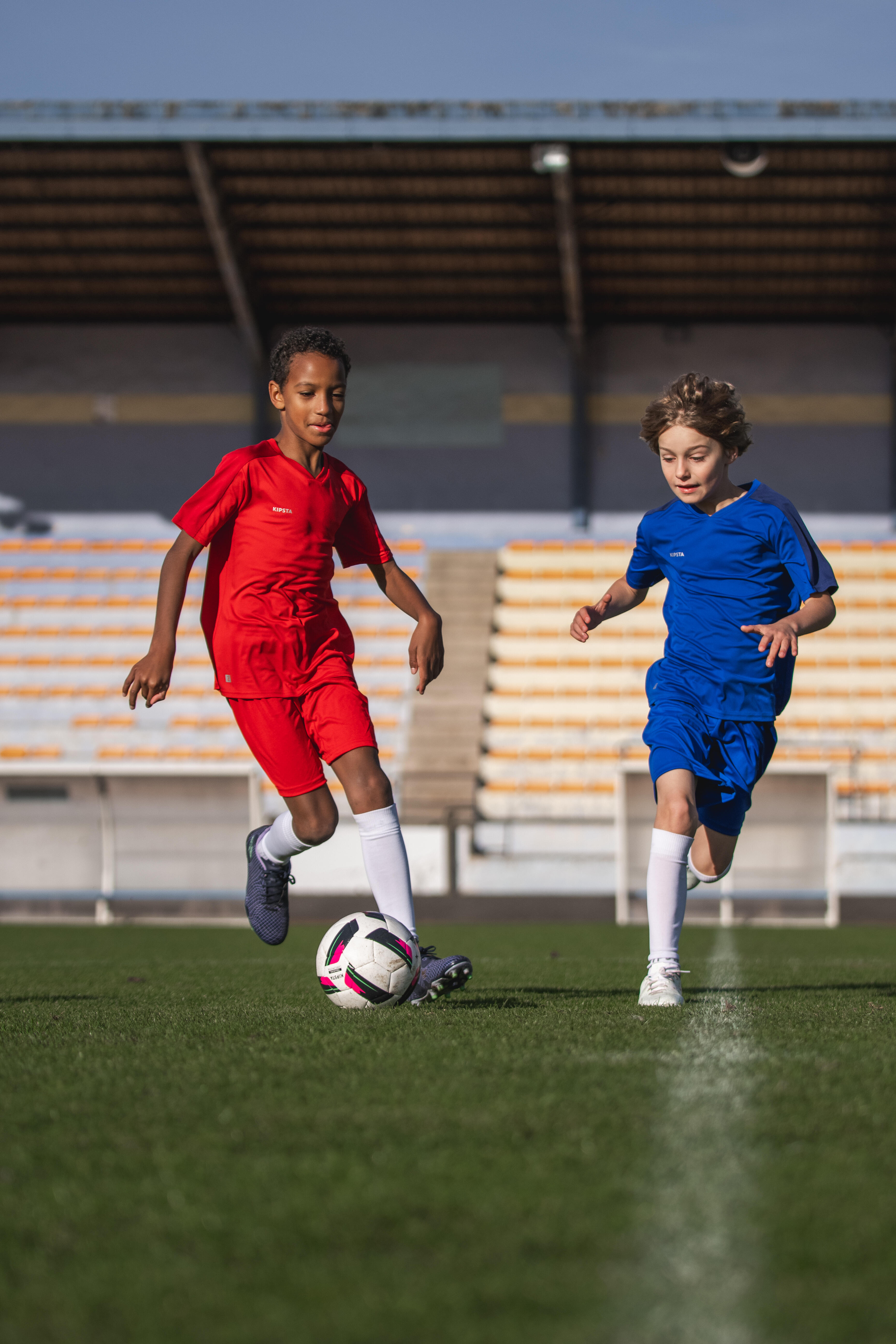 Short de soccer enfant – Essentiel rouge - KIPSTA
