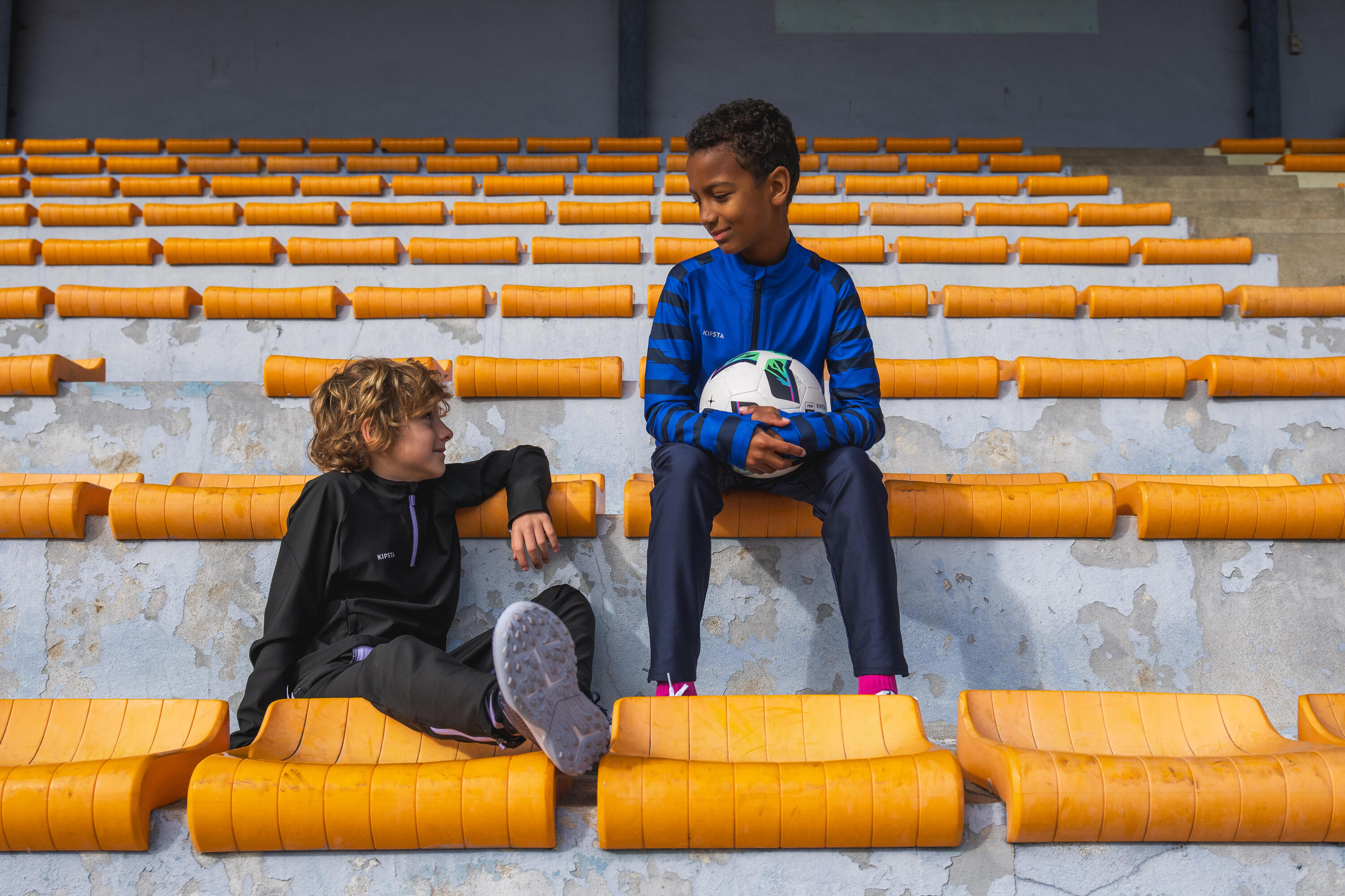 Sweatshirt de Futebol 1/2 Fecho Criança VIRALTO KIDS Azul/Azul-marinho 14/16