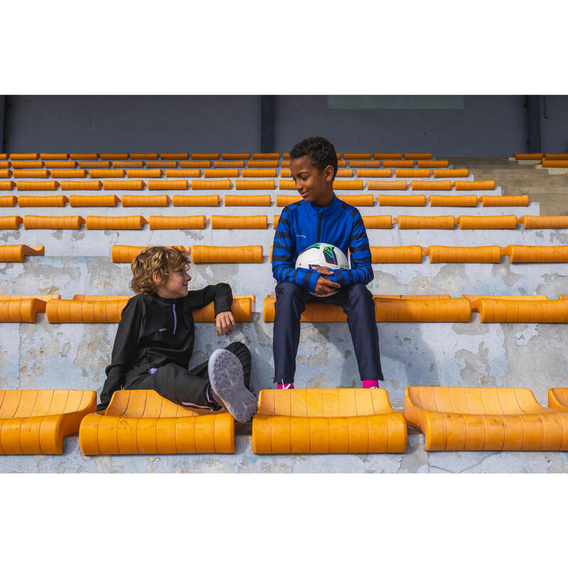 Bluză cu fermoar scurt Fotbal VIRALTO KIDS Bleumarin Copii 