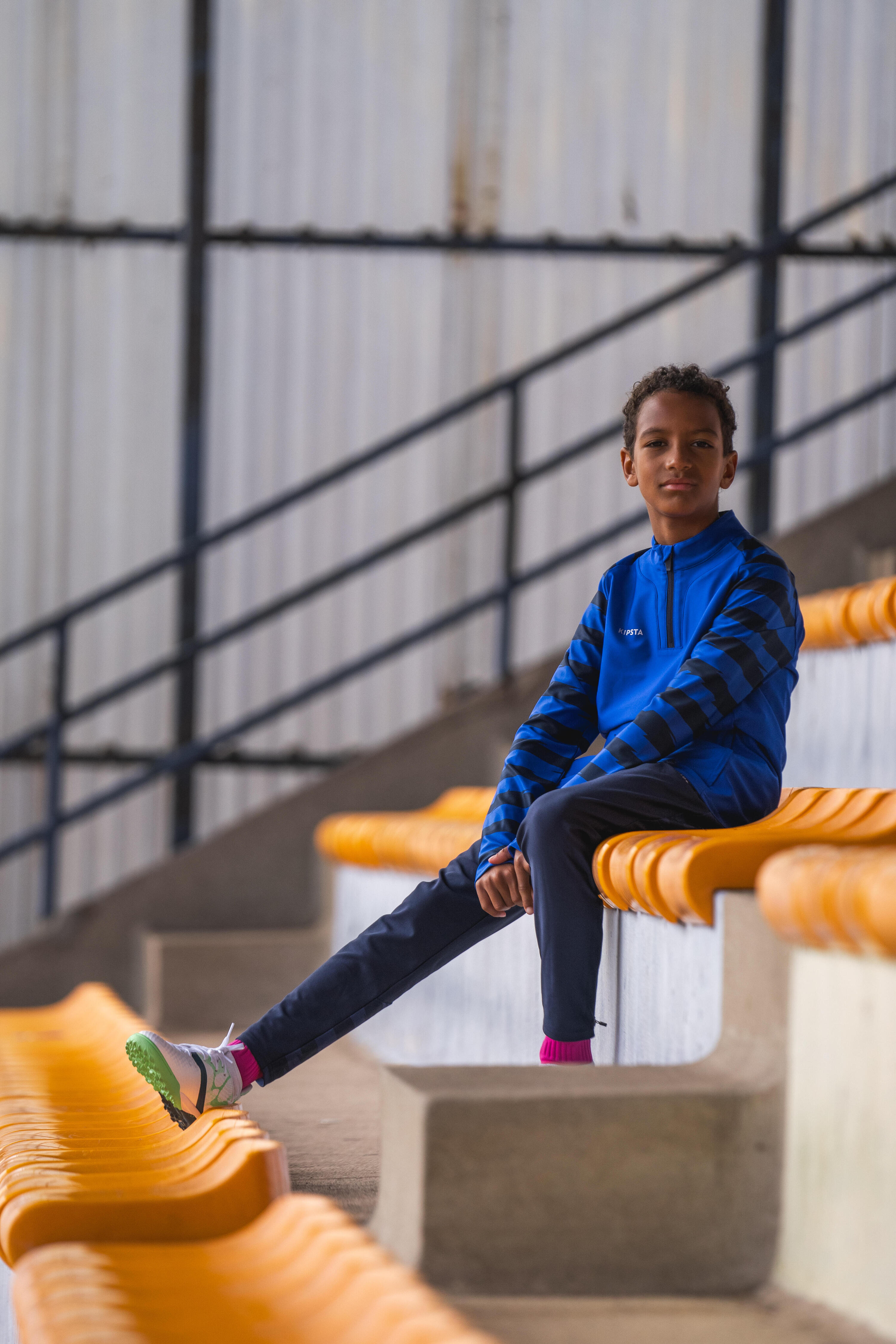 Sweatshirt de Futebol 1/2 Fecho Criança VIRALTO KIDS Azul/Azul-marinho 13/16