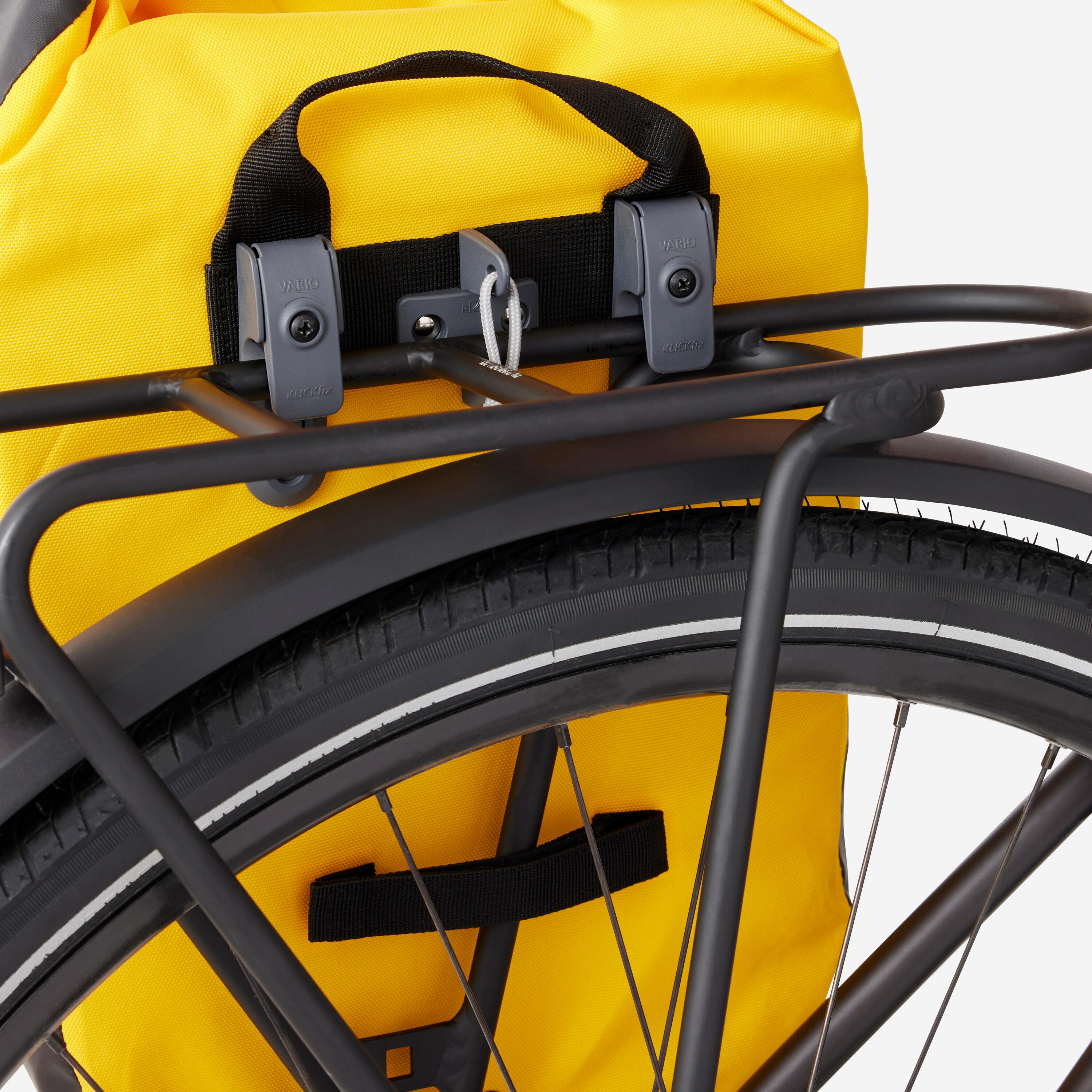 Fahrradtasche Gepäckträgertasche 500 20 Liter wasserdicht gelb/grau  5/6