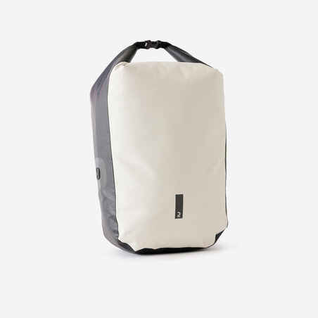 Neperšlampamas dviračio bagažinės krepšys „500“, 20 l, smėlio spalvos