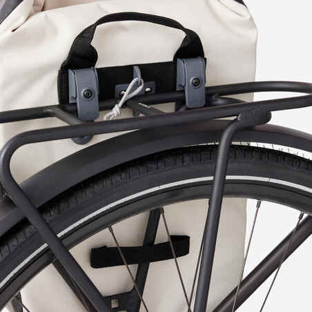 20 L Waterproof Bike Bag for Pannier Rack 500 - Beige