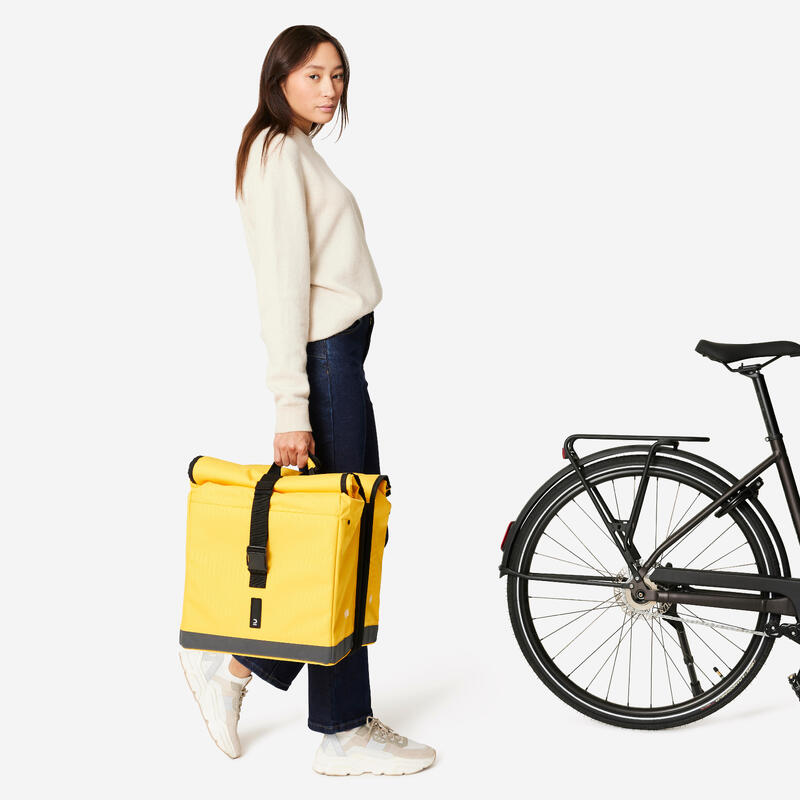 Doppel-Fahrradtasche 500 2 × 20 l gelb 
