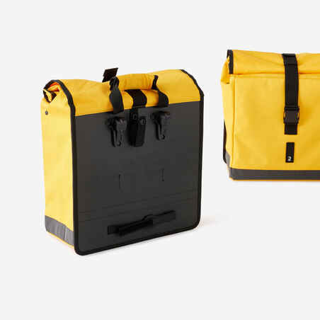 Dvigubas bagažinės krepšys „500“, 20 l, geltonas