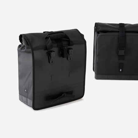 Dvigubas bagažinės krepšys „500“, 20 l, juodas