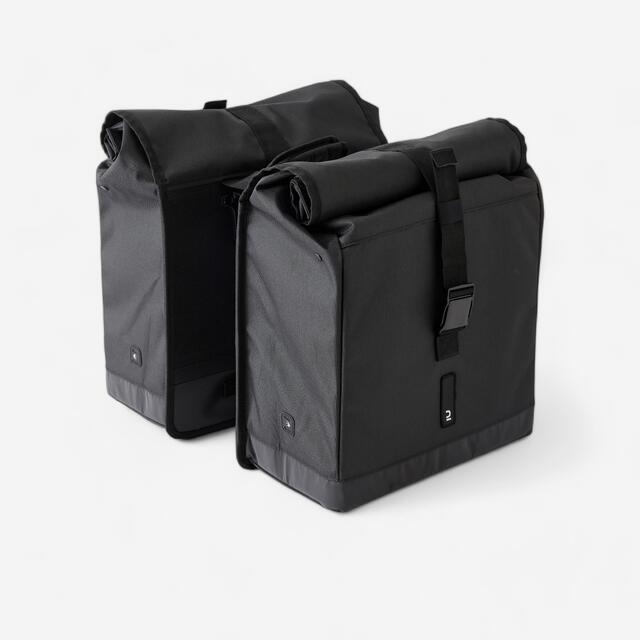 DECATHLON ALFORJAS PARA BICICLETA DOBLE 2 X 20L NEGRO