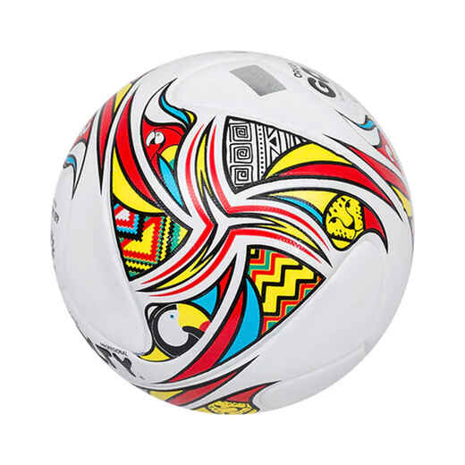 Balón de fútbol Híbrido FIFA BASIC F550 talla 5 blanco amarillo - Decathlon