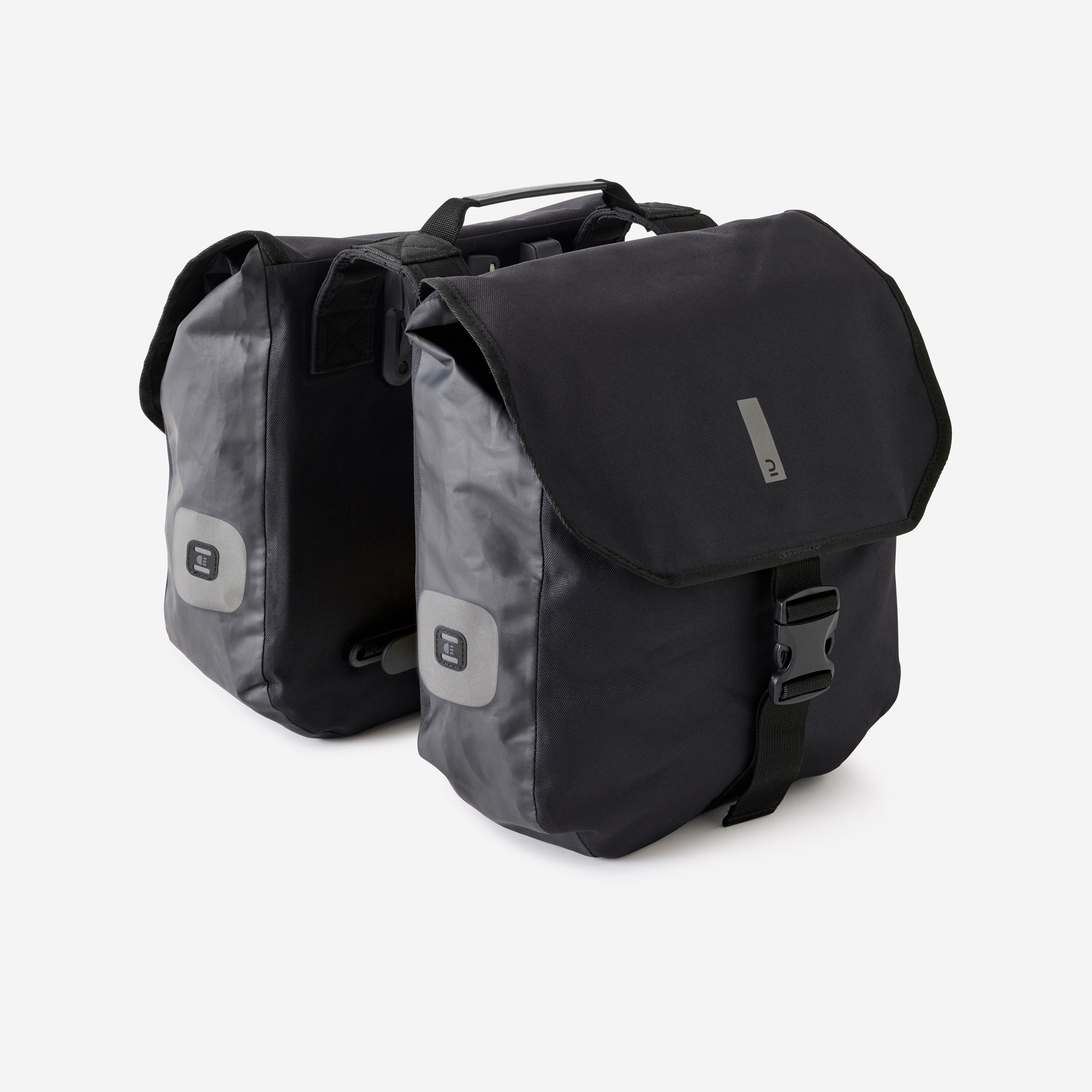 Btwin - Sacoche Double 540 2x20l Pour Porte Bagages Impermeable - Sacoche De Transport - Accessoires Velo - Noir - Taille Unique - Decathlon