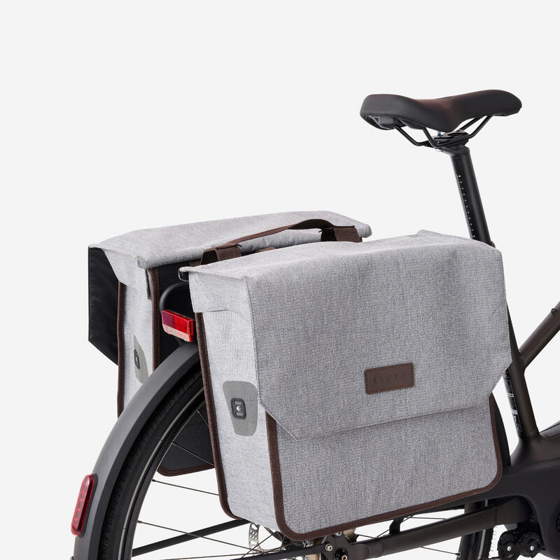 Alforjas bicicleta 2 x 20 L Elops 500 gris LTD