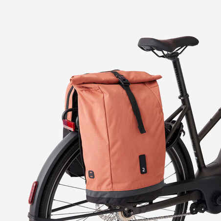 27 L Cycling Double Pannier Rack Backpack - Sepia